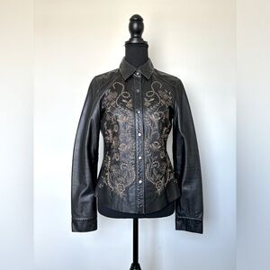 Rare New Frontier Women’s 100% Genuine Leather Blouse Jacket
Embroidery Details